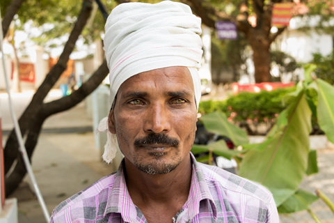 Man at temple with turbin Hyderabad India