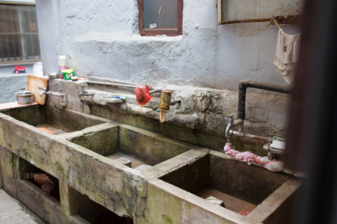 Old sink in alley Shanghai China